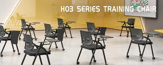 School Furniture Folding Plastic Student Lecture Training Chair with Writing Pad Tablet
