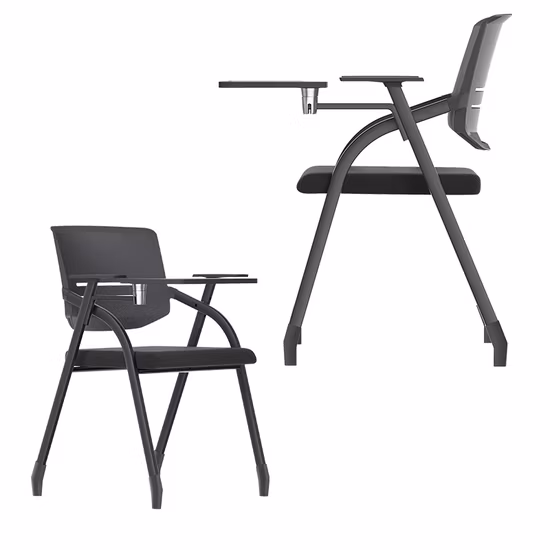 School Furniture Folding Plastic Student Lecture Training Chair with Writing Pad Tablet