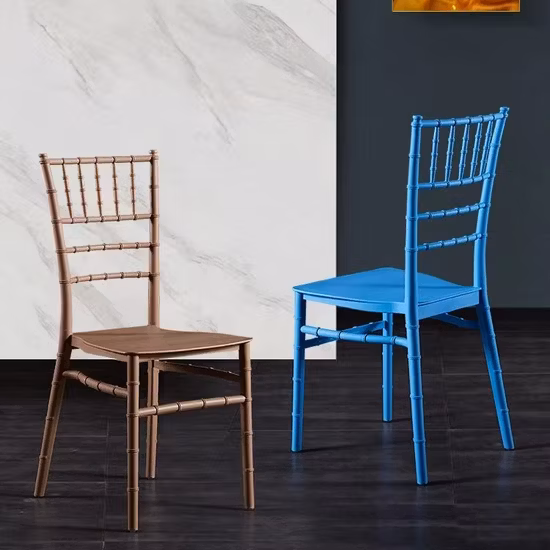 Sedie Tiffany Chiavari facili da personalizzare in plastica polipropilene per eventi nuziali