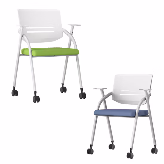 Arredi scolastici, sedia pieghevole per studenti in plastica con blocco per appunti e tavoletta